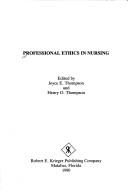 Cover of: Professional ethics in nursing