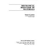 Cover of: Mechanical behavior of materials by Thomas H. Courtney
