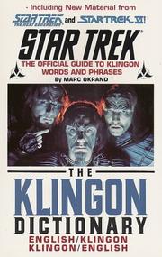 Cover of: The Klingon dictionary.