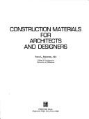 Cover of: Construction materials for architects and designers