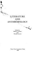 Cover of: Literature and anthropology