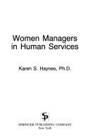 Cover of: Women managers in human services