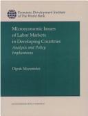 Cover of: Microeconomic issues of labor markets in developing countries: analysis and policy implications