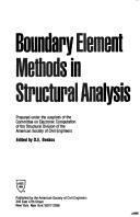 Cover of: Boundary element methods in structural analysis