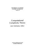 Cover of: Computational complexity theory by Juris Hartmanis, editor.