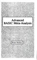 Cover of: Advanced BASIC meta-analysis by Brian Mullen