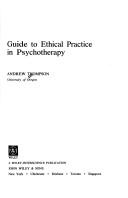 Cover of: Guide to ethical practice in psychotherapy