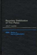 Cover of: Boundary stabilization of thin plates