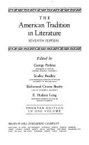 Cover of: The American tradition in literature by edited by George Perkins ... [et al.].