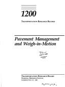 Cover of: Pavement management and weigh-in-motion.