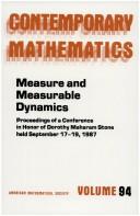 Measure and measurable dynamics by Conference on Measure and Measurable Dynamics (1987 University of Rochester)