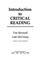 Cover of: Introduction to critical reading