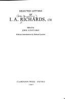 Cover of: Selected letters of I.A. Richards, CH
