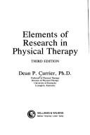 Cover of: Elements of research in physical therapy by Dean P. Currier