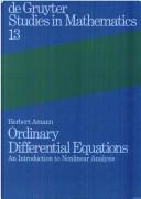 Cover of: Ordinary differential equations: an introduction to nonlinear analysis