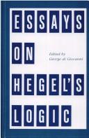 Cover of: Essays on Hegel's logic