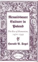 Cover of: Renaissance Culture in Poland by Segel, Harold B.
