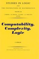 Cover of: Computability, complexity, logic