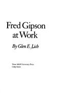 Cover of: Fred Gipson at work