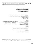 Cover of: Computational experiments: presented at the 1989 ASME Pressure Vessels and Piping Conference, JSME co-sponsorship, Honolulu, Hawaii, July 23-27, 1989
