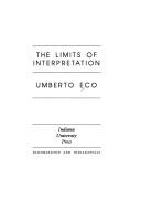 Cover of: The limits of interpretation by Umberto Eco