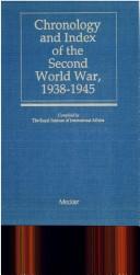 Cover of: Chronology and index of the Second World War, 1938-1945