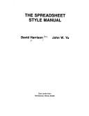 Cover of: The spreadsheet style manual