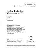 Cover of: Optical radiation measurements II: 27-28 March 1989, Orlando, Florida