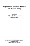 Cover of: Regionalism, business interests, and public policy