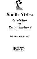 Cover of: South Africa, revolution or reconciliation? by Walter H. Kansteiner