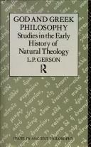 Cover of: God and Greek philosophy: studies in the early history of natural theology