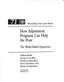 Cover of: How adjustmentprograms can help the poor: the World Bank's experience