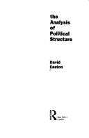 Cover of: The analysis of political structure by David Easton