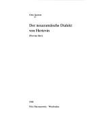 Cover of: Der neuaramäische Dialekt von Hertevin (Provinz Siirt) by Otto Jastrow