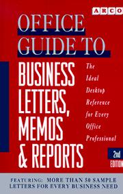 Cover of: Office guide to business letters, memos & reports by Leonard Rogoff