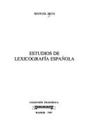 Cover of: Estudios de lexicografía española