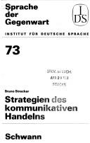 Cover of: Strategien des kommunikativen Handelns: zur Grundlegung einer Grammatik der Kommunikation