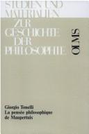 La pensée philosophique de Maupertuis by Tonelli, Giorgio.