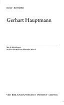 Cover of: Gerhart Hauptmann by Rolf Rohmer