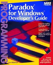 Cover of: Paradox for Windows: developer's guide