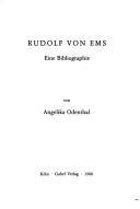 Cover of: Rudolf von Ems by Angelika Odenthal