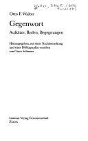 Cover of: Gegenwort: Aufsätze, Reden, Begegnungen