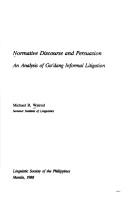 Normative discourse and persuasion by Michael R. Walrod