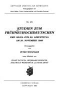 Cover of: Studien zum Frühneuhochdeutschen: Emil Skála zum 60. Geburtstag am 20. November 1988