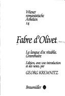 Cover of: La langue d'oc rétablie: grammaire