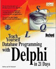 Cover of: Teach yourself database programming with Delphi in 21 days