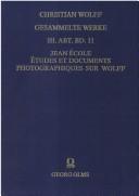 Cover of: Etudes et documents photographiques sur Wolff