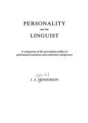 Cover of: Personality and the linguist by Henderson, J. A.
