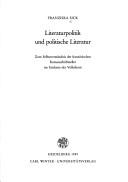 Cover of: Literaturpolitik und politische Literatur by Franziska Sick