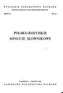 Cover of: Polsko-rosyjskie minucje słownikowe